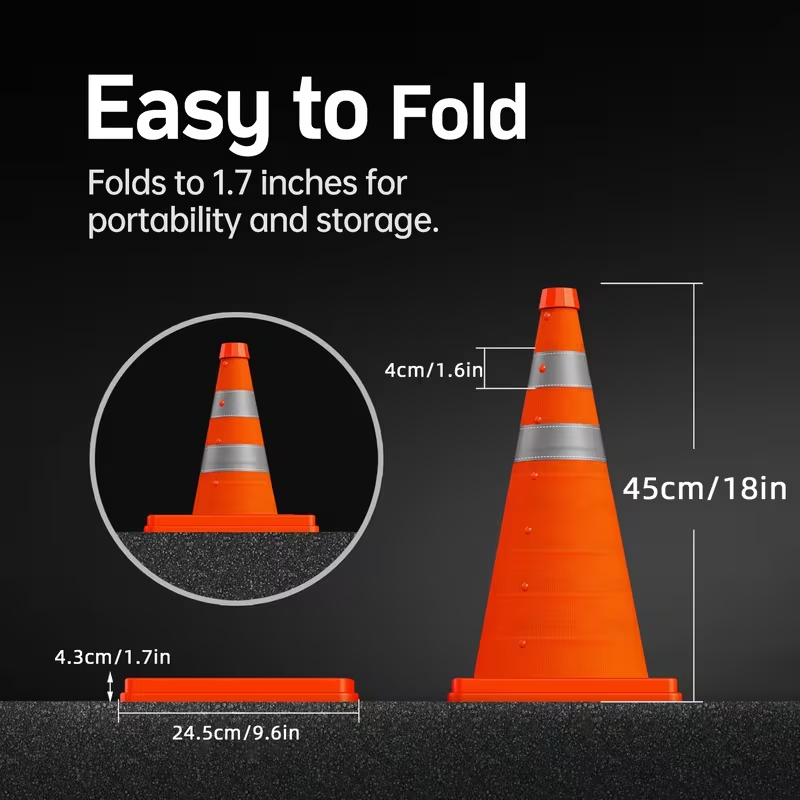 Road Traffic Cone - Coni stradali telescopici pieghevoli da 45