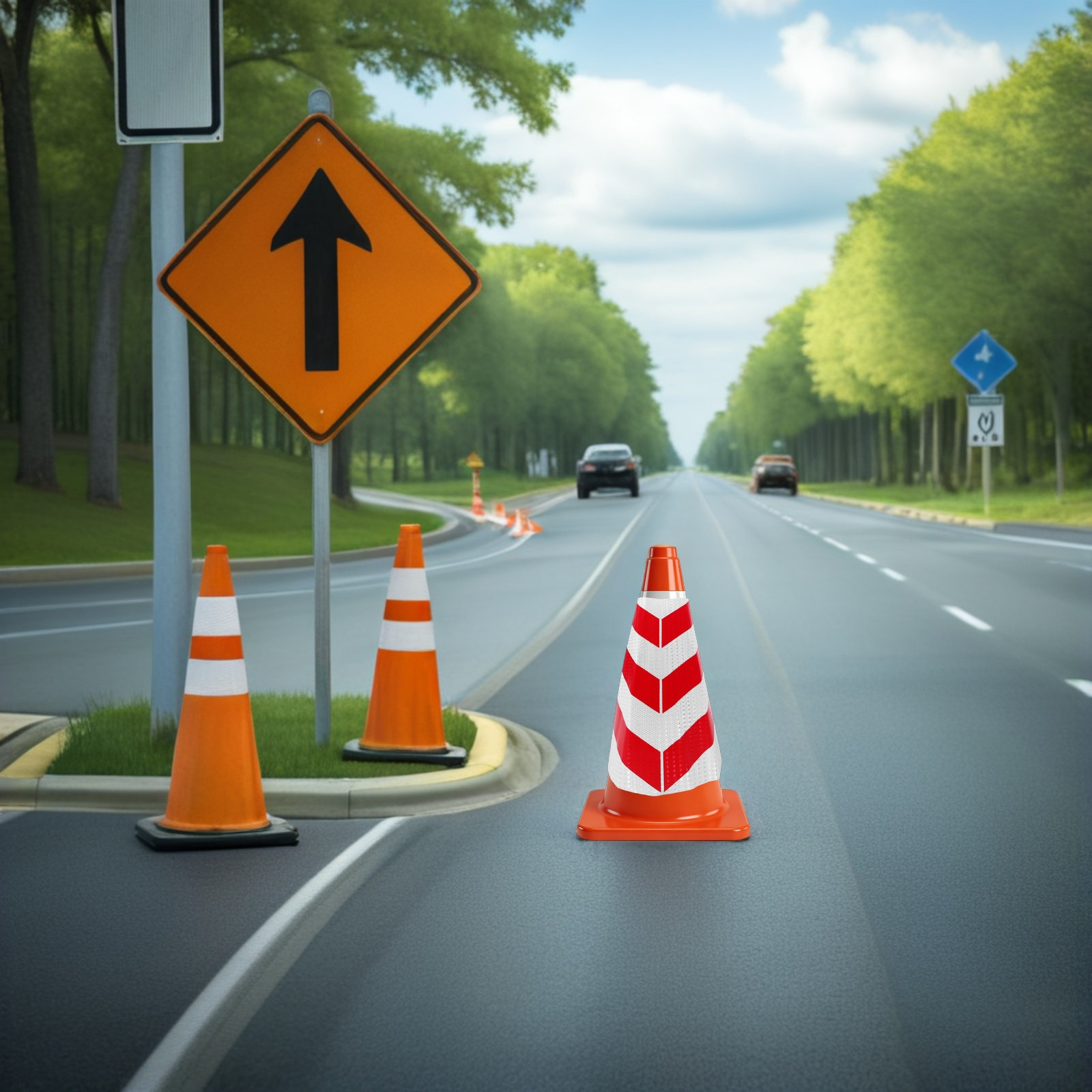 Road Traffic Cone - 6 pezzi di manicotti riflettenti per