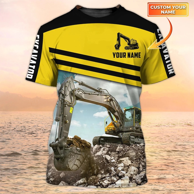 Heavy Equipment Names - T-shirt da uomo personalizzata con la